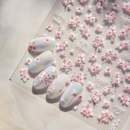 5D Cherry Blossom Nail Art Stickers