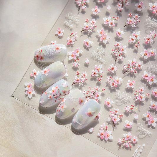 5D Cherry Blossom Nail Art Stickers