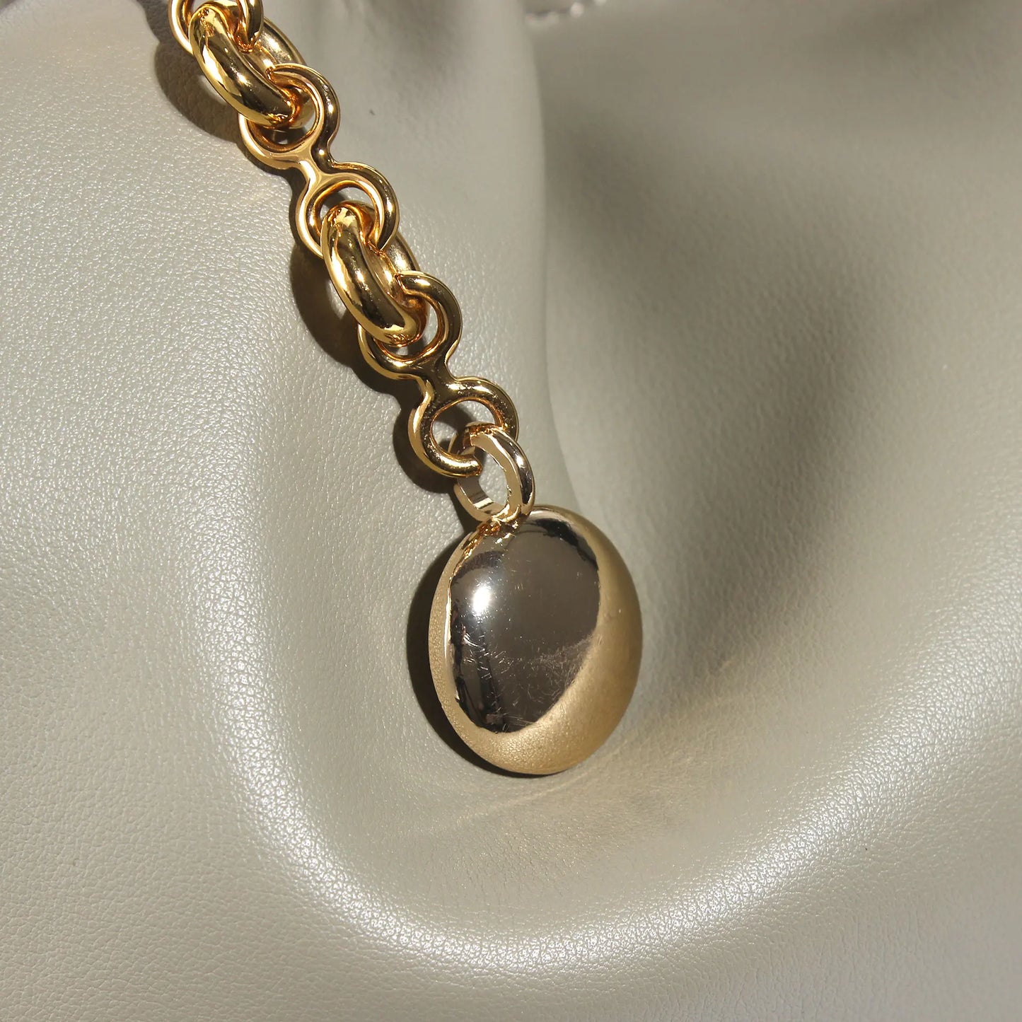 Genuine Leather Cloud Bucket Shoulder Bag