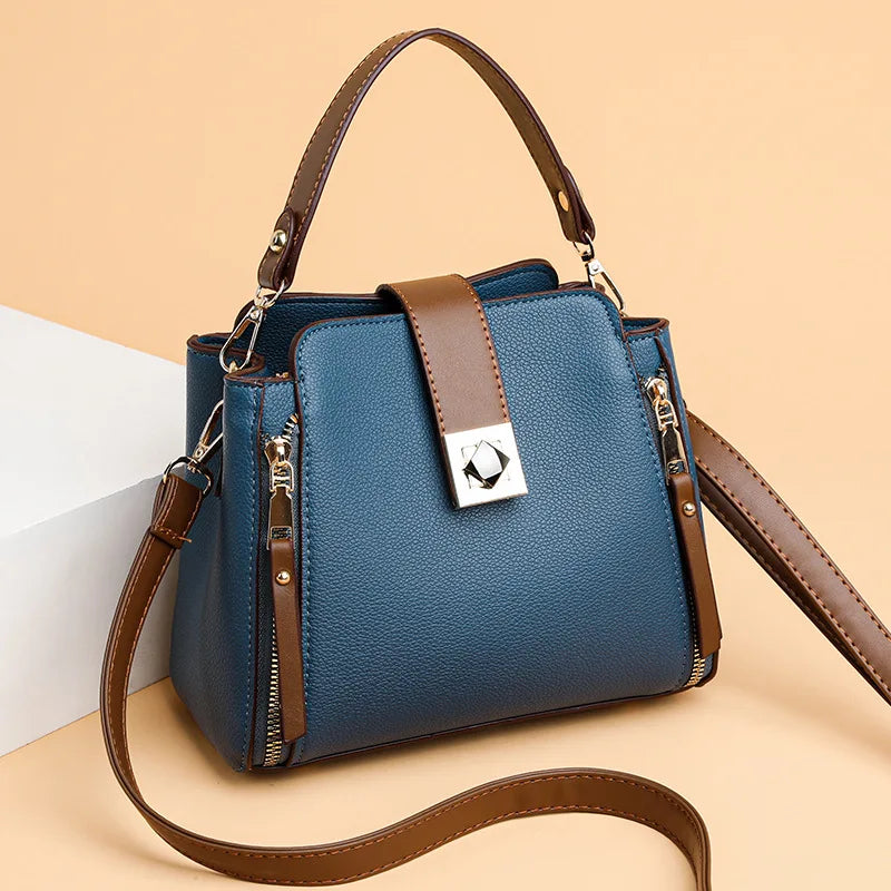 Small Designer-Style Shoulder Handbag with Zip Closure