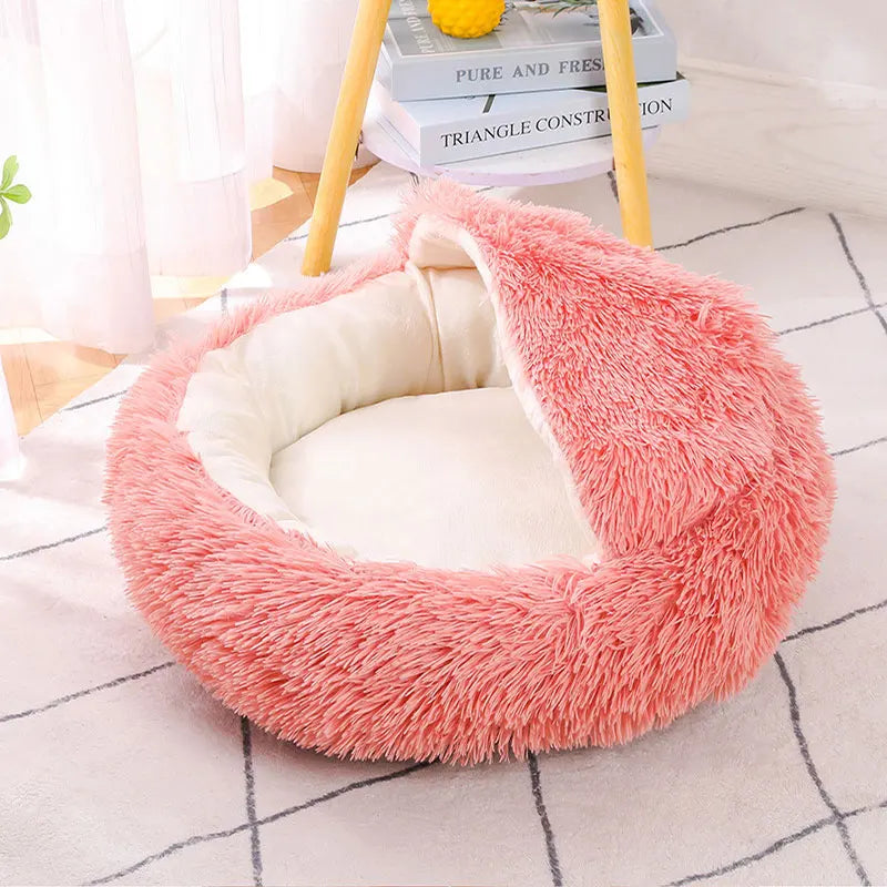 Calming Plush Donut Pet Bed