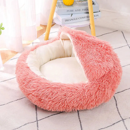 Calming Plush Donut Pet Bed