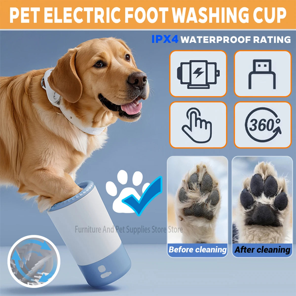 Electric Pet Paw Cleaner Cup