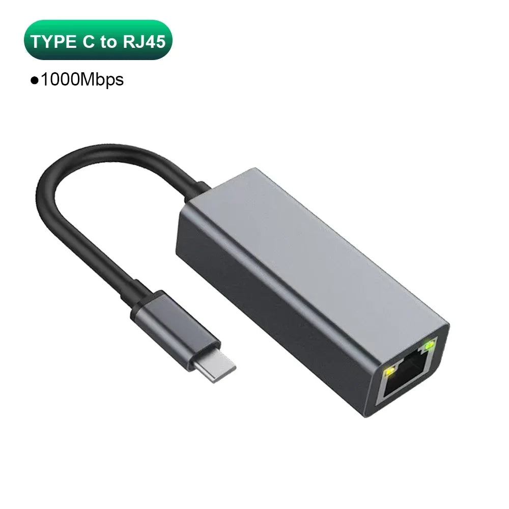 USB Type-C Gigabit LAN Adapter for MacBook, Windows & Android
