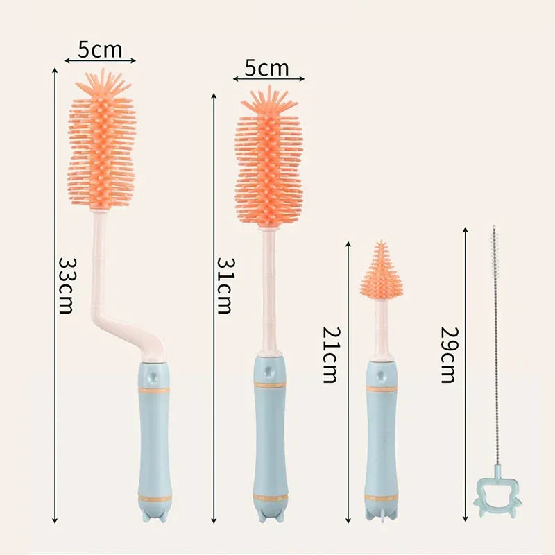 Baby Silicone Bottle Long Handle Cleaning Brush