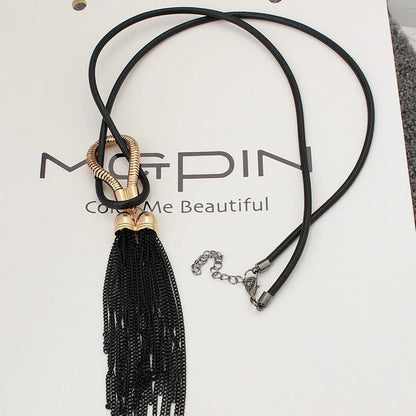 Women Long Tassel Pendant Necklace