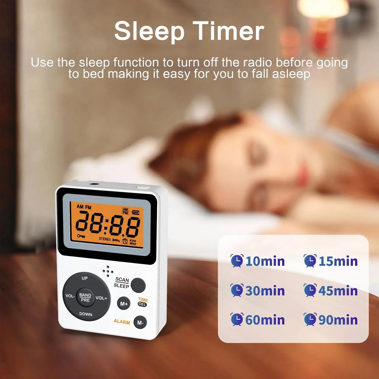 Portable AM/FM Pocket Radio with LCD Display