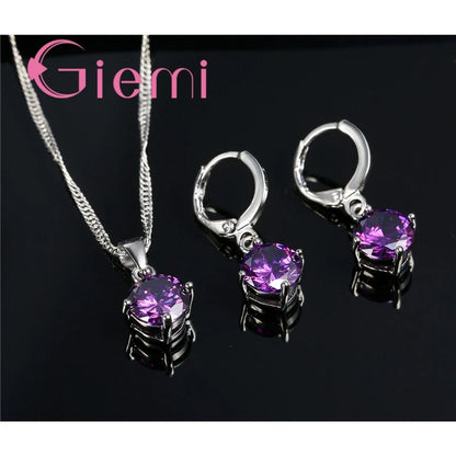 925 Sterling Silver Pendant Necklace Earrings