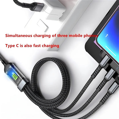 3-in-1 Fast Charging USB Cable – USB-A to Lightning, USB-C & Micro USB