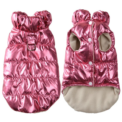 Warm Waterproof Fleece Pet Jacket with D-Ring