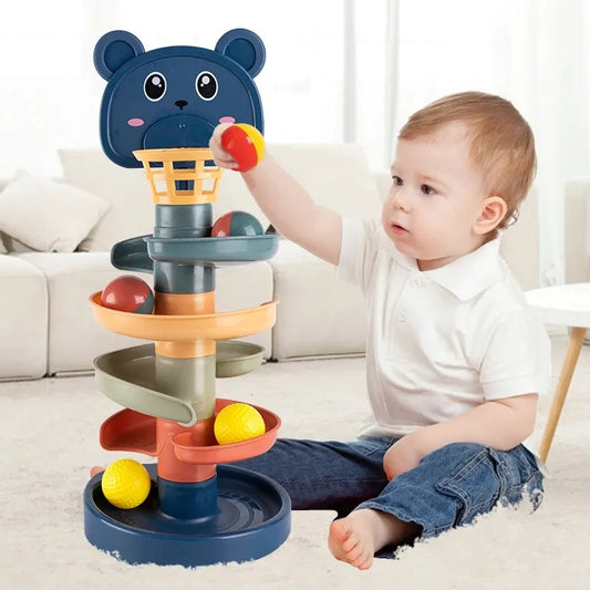 Montessori Baby Toy Rolling Ball Tower