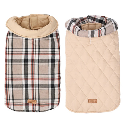 Waterproof Plaid Dog Jacket for Winter