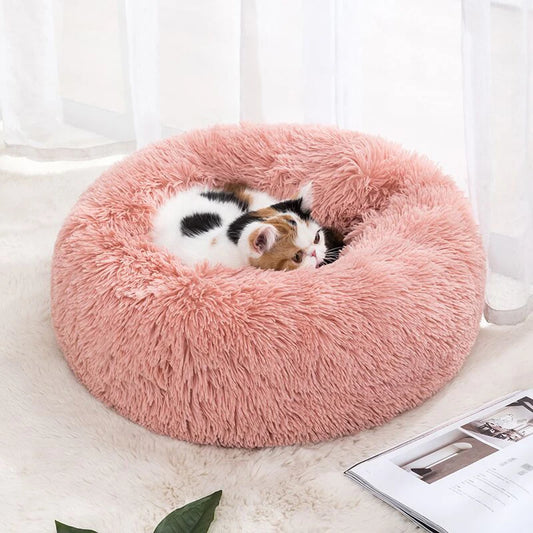 Calming Plush Donut Pet Bed
