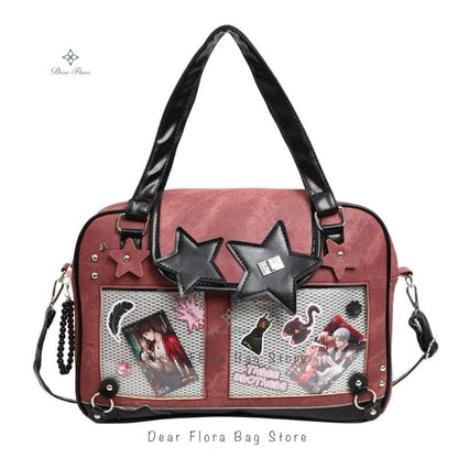 Transparent DIY Ita Shoulder Bag for Pins & Collectibles