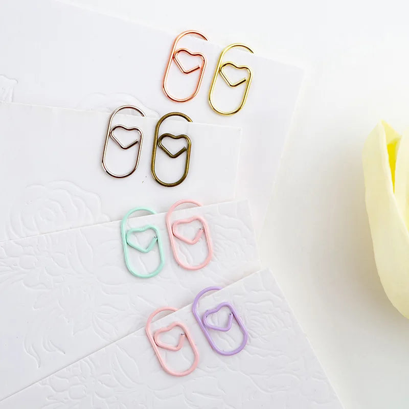Macaron Heart Paper Clips Set