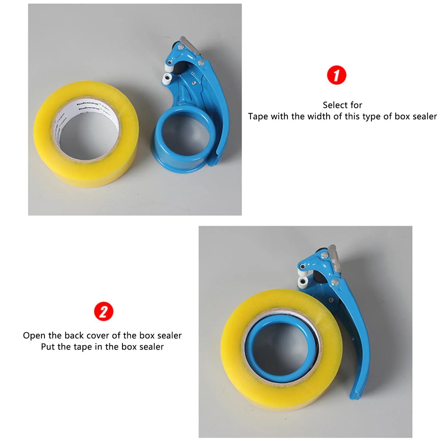 Heavy-Duty Packaging Tape Dispenser with Metal Cutter