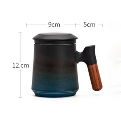 Ceramic Mug with Wooden Handle