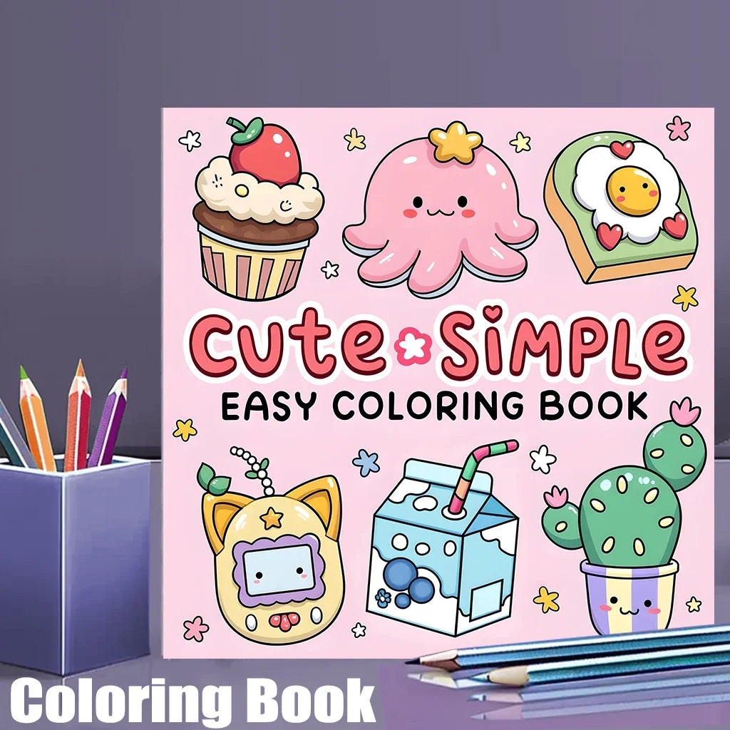 Cute & Simple Adult Colouring Book