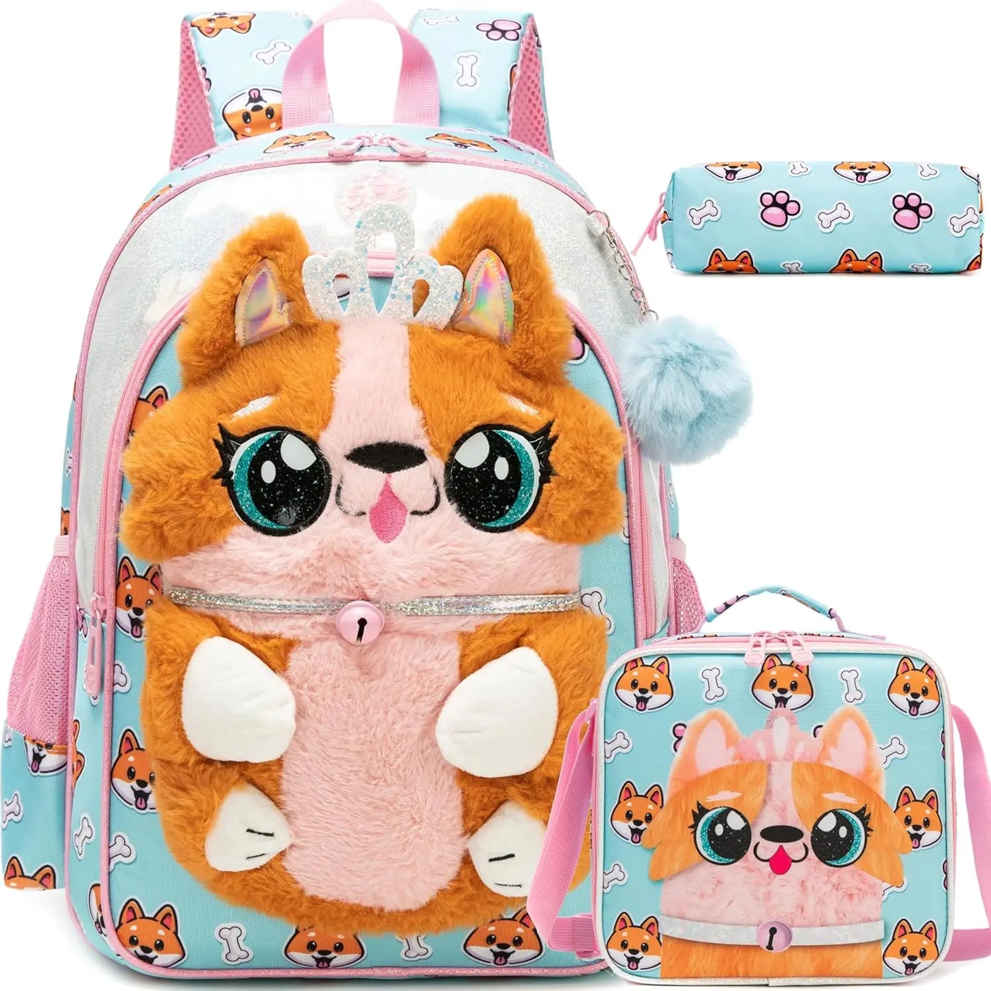 Girls 3-Piece School Backpack Set