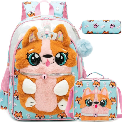Girls 3-Piece School Backpack Set