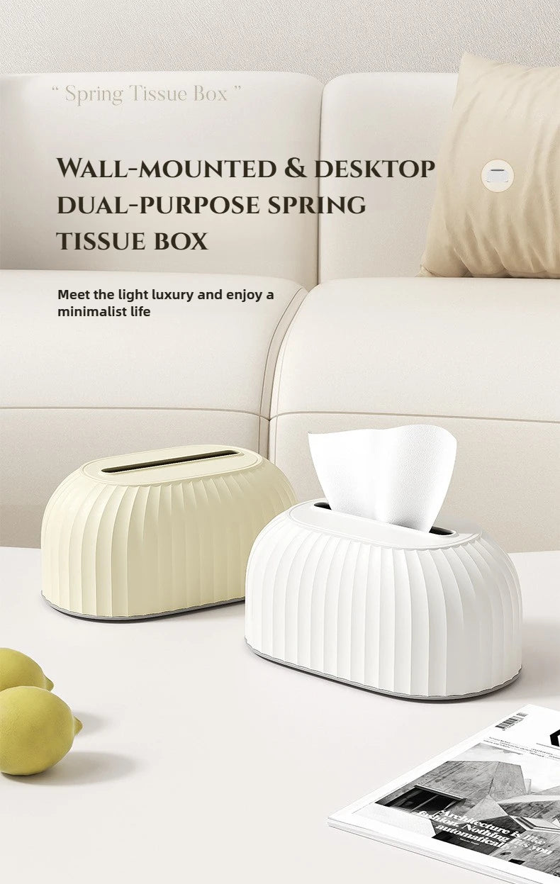 Scandinavian Tissue Box with Storage Drawer