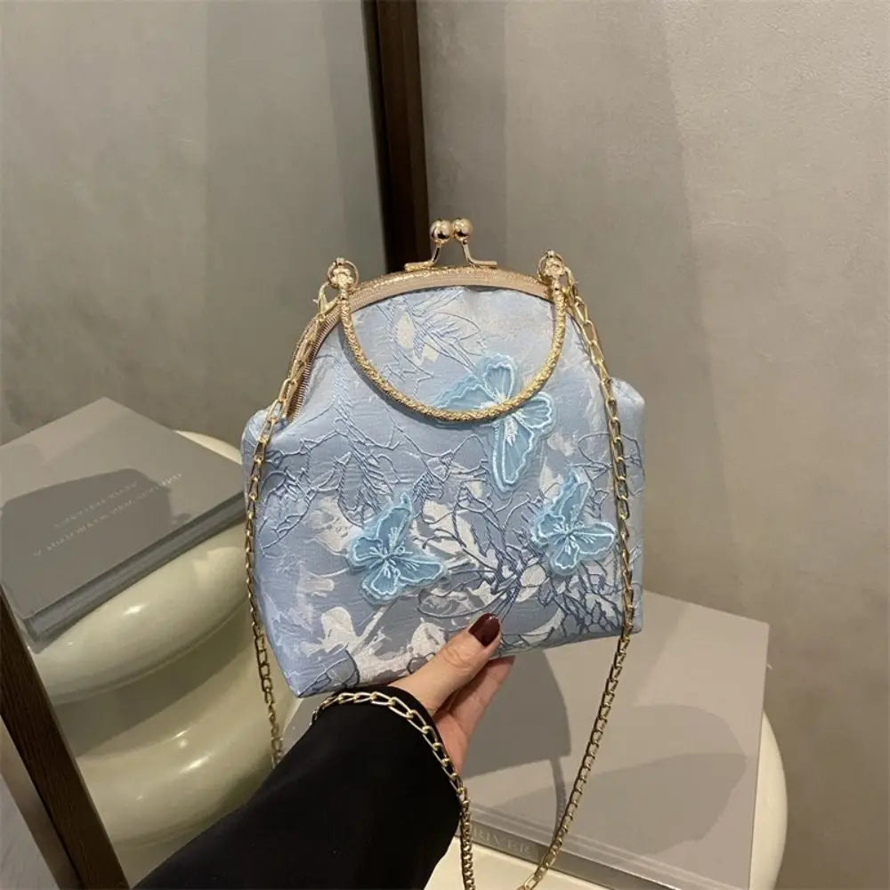 Embroidered Evening Shoulder Bag