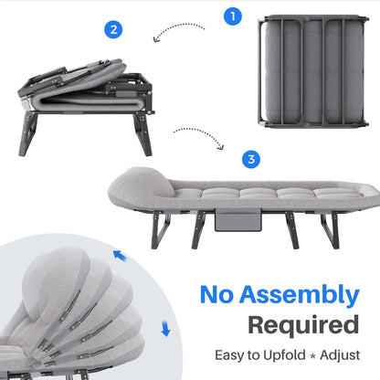 Adjustable Folding Camping Cot with Mattress