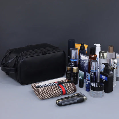 Travel PU Leather Toiletry Organizer Bag