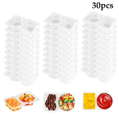 Dual Compartment Condiment Containers with Lids