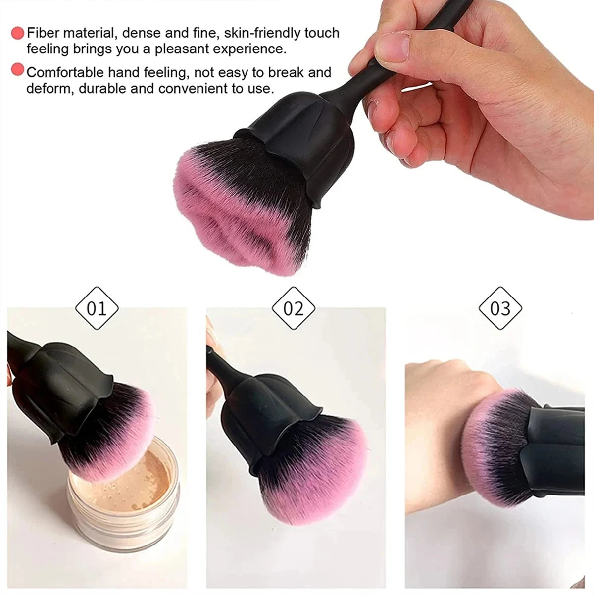 Rose-Shaped Nail Dust Cleaning Brush