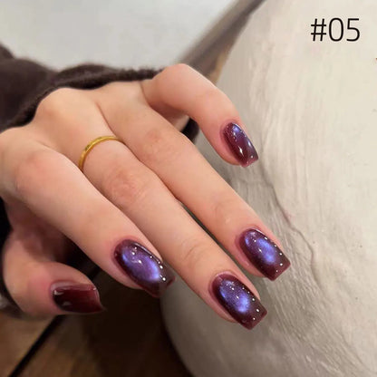 Brown Gold Cat Eye Gel Nail Polish
