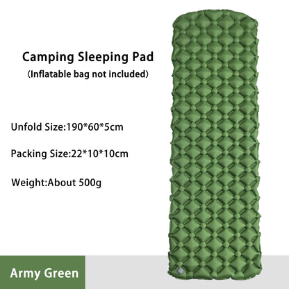 Ultralight Inflatable Camping Sleeping Pad with Built-In Foot Pump