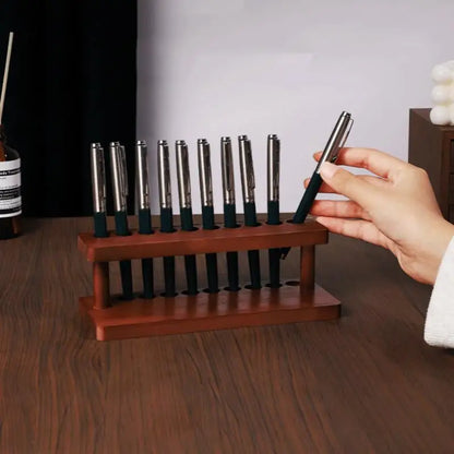 Walnut Wood Desk Organizer Stand