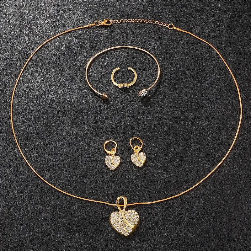 Women’s Rhinestone Quartz Watch Jewelry Set