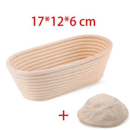 Oval Rattan Banneton Proofing Basket for Sourdough Bread with Washable Linen Liner
