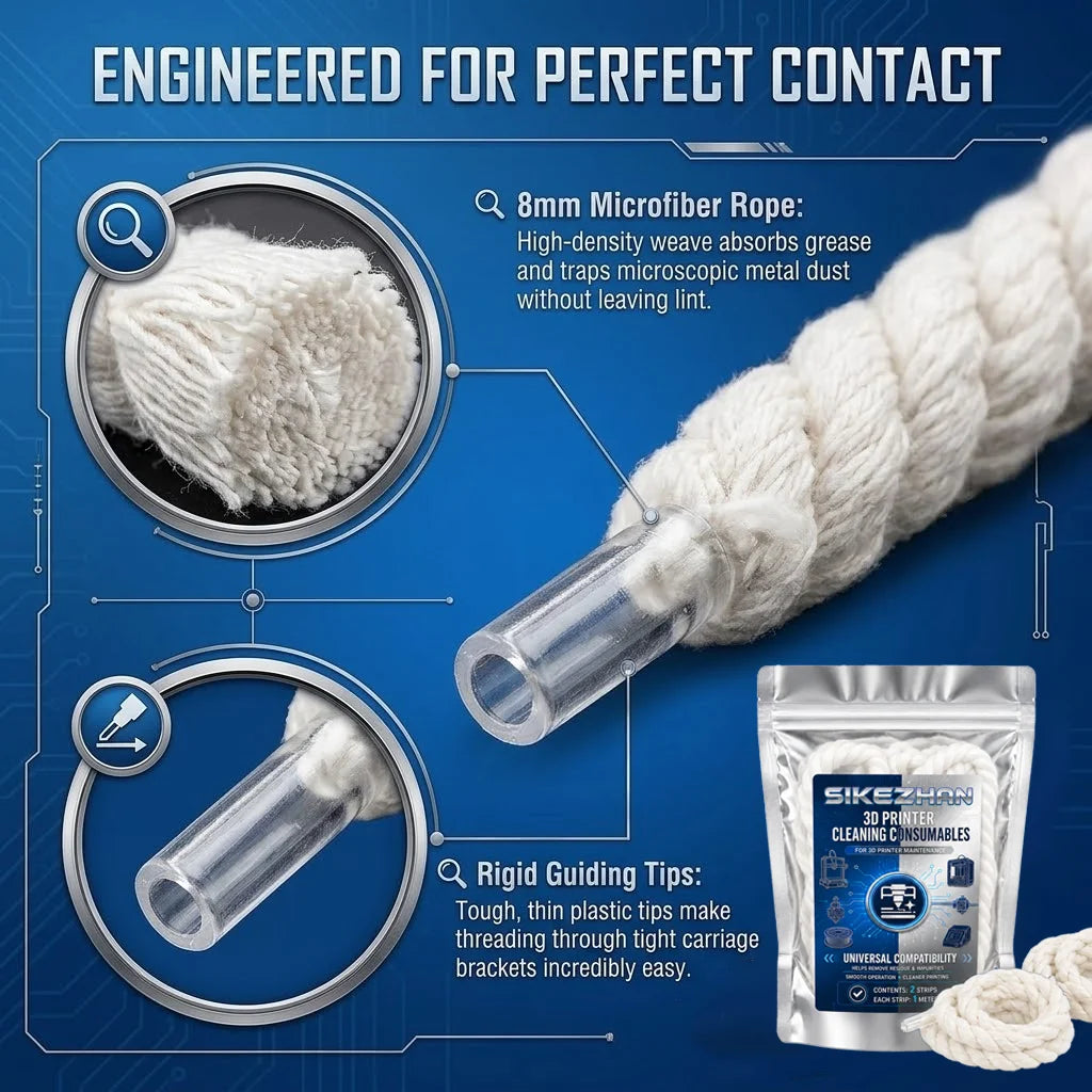 2-Piece 3D Printer Z-Axis Lead Screw Cleaning Rope Set