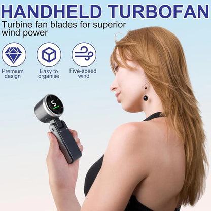 Portable 3-in-1 Turbo Handheld Fan with Digital Display
