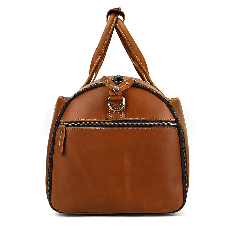 Crazy Horse Leather Travel Bag for Suits