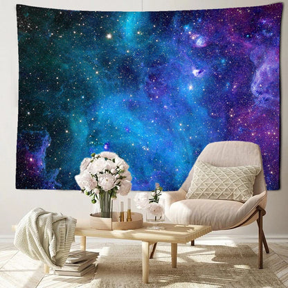 Blue Galaxy Starry Sky Wall Tapestry