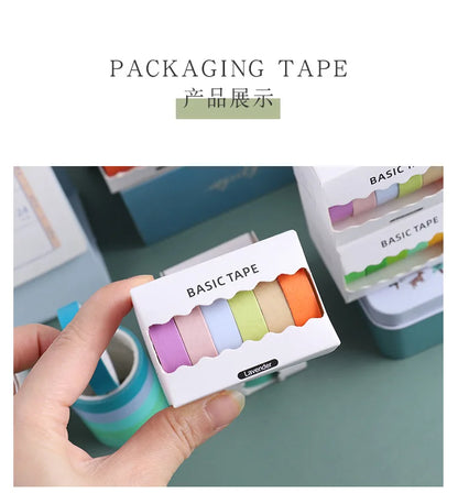 6-Pack Pastel Washi Masking Tape Set – 0.9cm × 3m