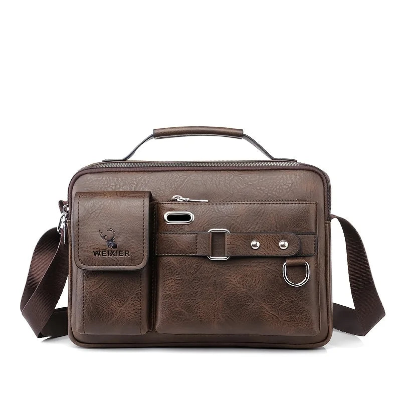 Business Casual PU Leather Messenger Bag