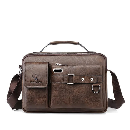 Business Casual PU Leather Messenger Bag
