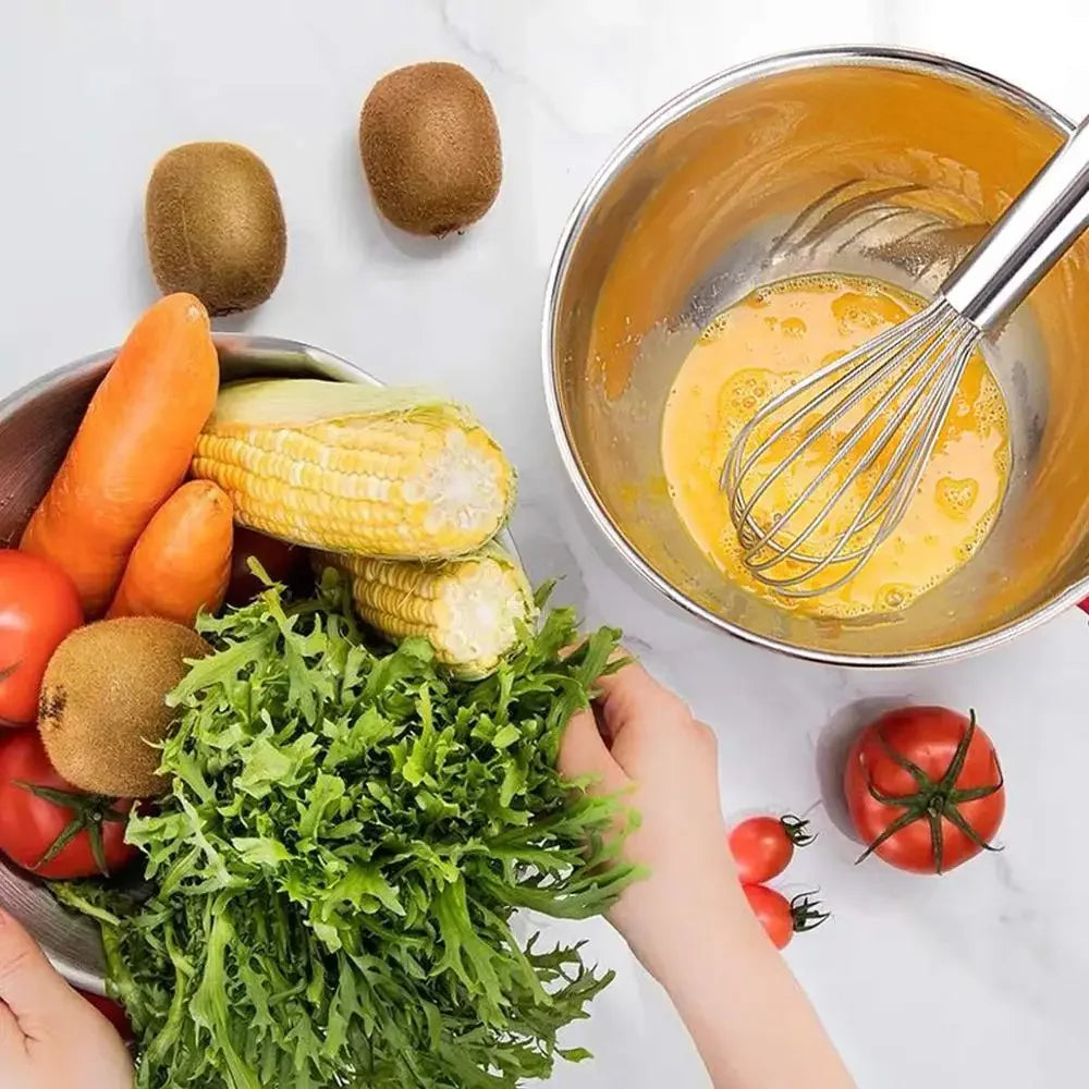 Stainless Steel Mixing Bowl with Lid & Non-Slip Silicone Base