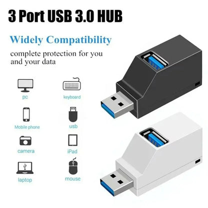 USB 3.0 Mini Hub Adapter – 3-Port Expansion