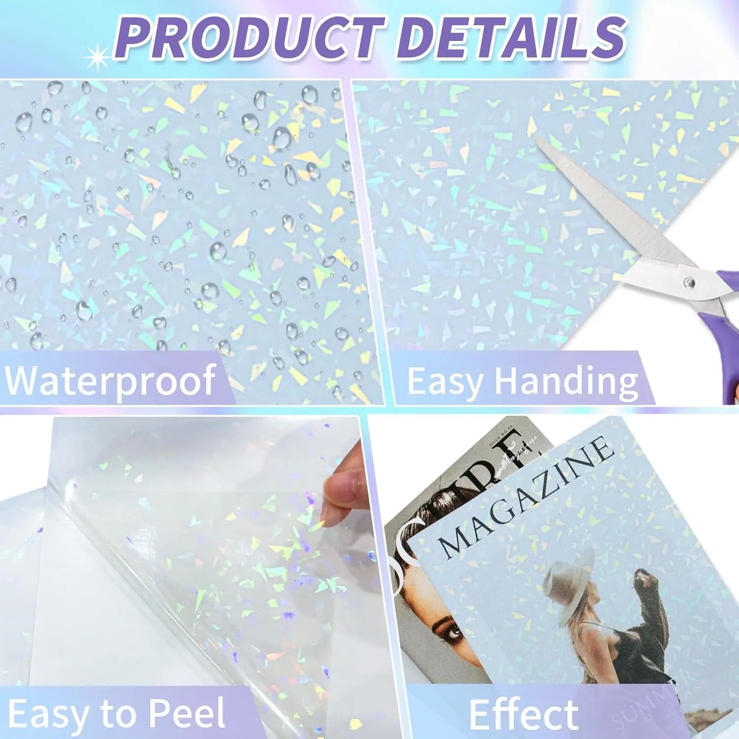A4 Diamond Holographic Vinyl Sticker Paper