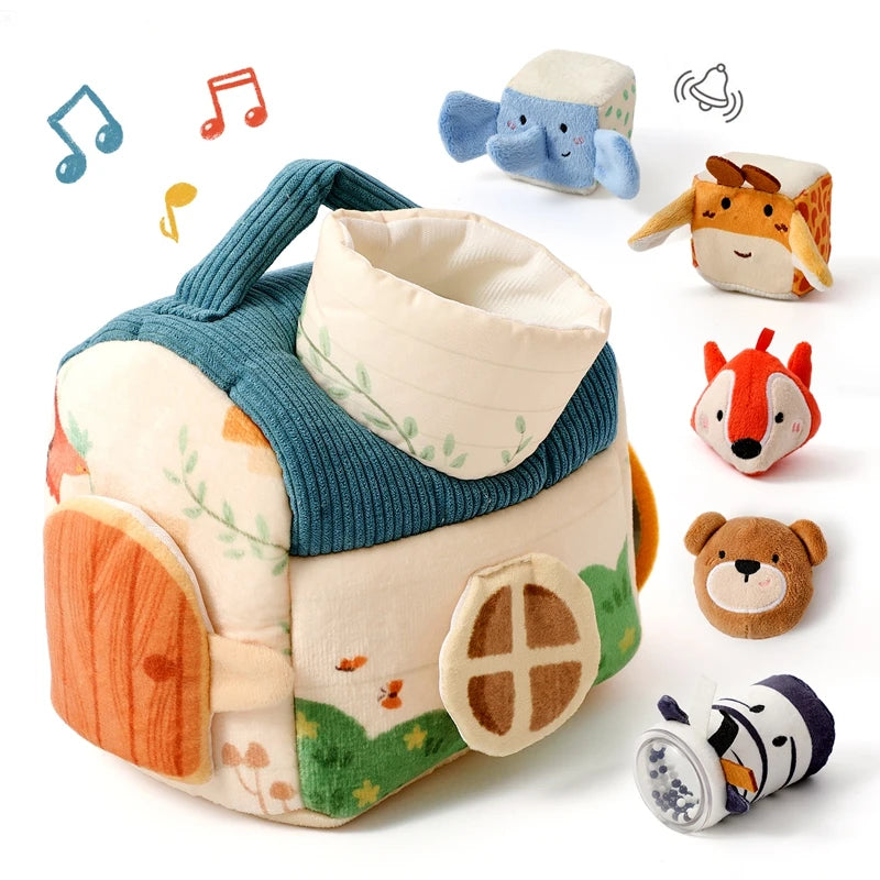 Montessori Plush Farm House & Animal Play Set