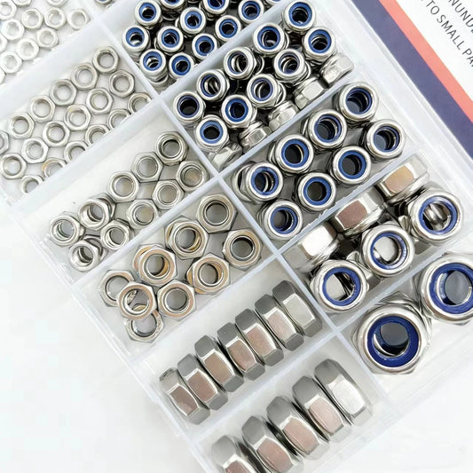 Stainless Steel Locknuts & Hex Nuts Assortment Kit