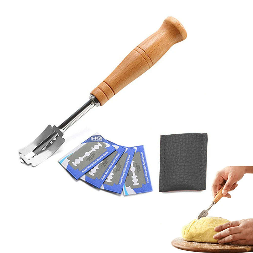 Bread Scoring Tool Set with Wooden Handle