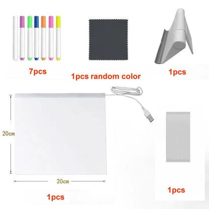 Light-Up Rewritable Acrylic Message & Drawing Board