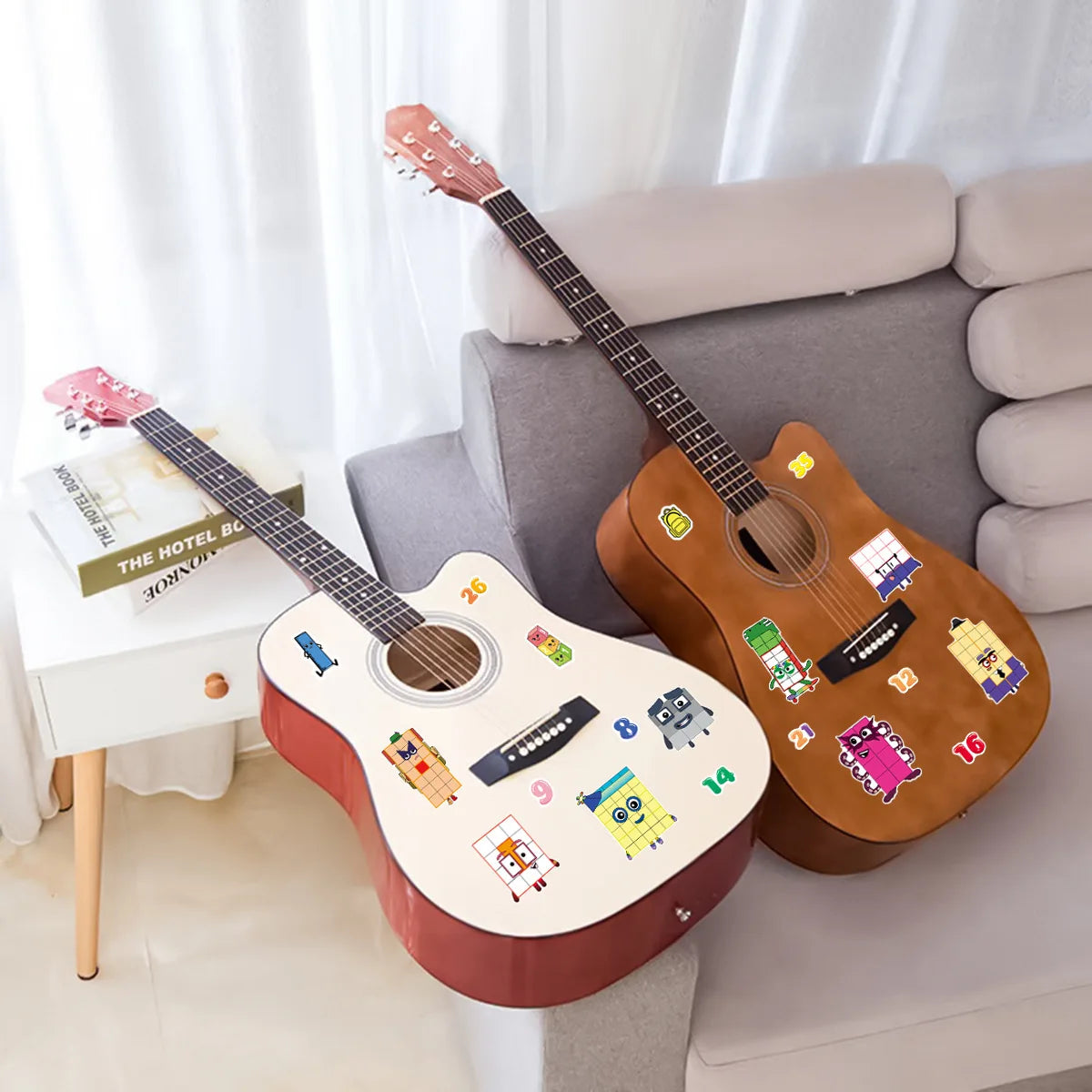 Cartoon Number Building Puzzle Sticker Set